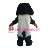 Honest Long Fur White & Black Dog Mascot Costume