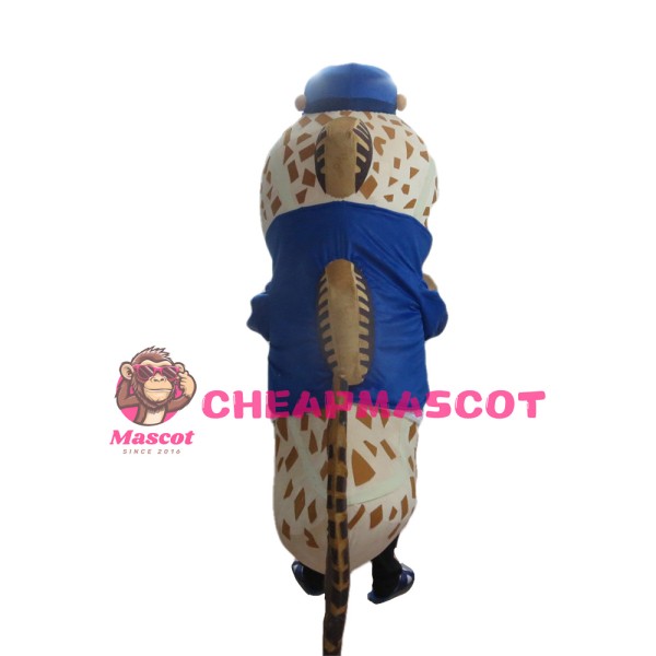 Cartoon Big Mouth Cod With Blue Coat Mascot Costume