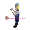 Attacking Soldier Holding Hammer Mascot Costume