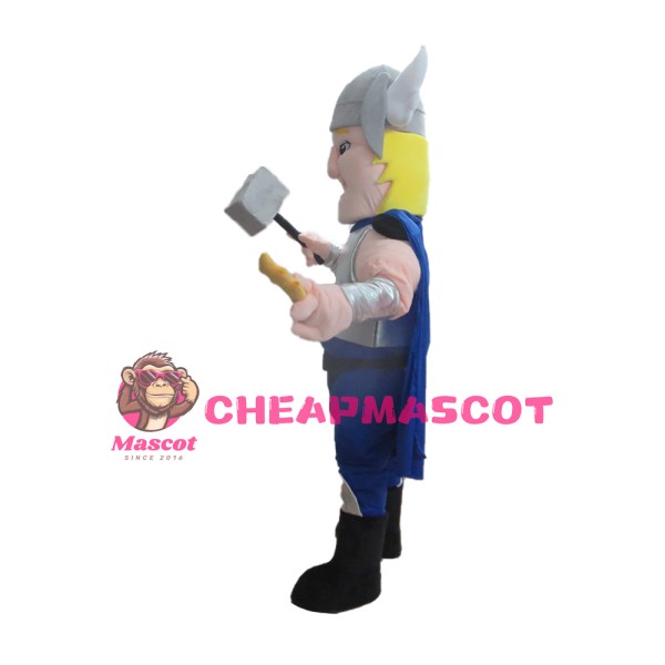 Attacking Soldier Holding Hammer Mascot Costume