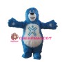 Strong Long Fur Blue Bear Mascot Costume