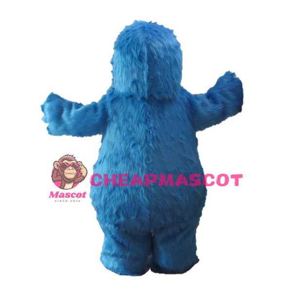 Strong Long Fur Blue Bear Mascot Costume