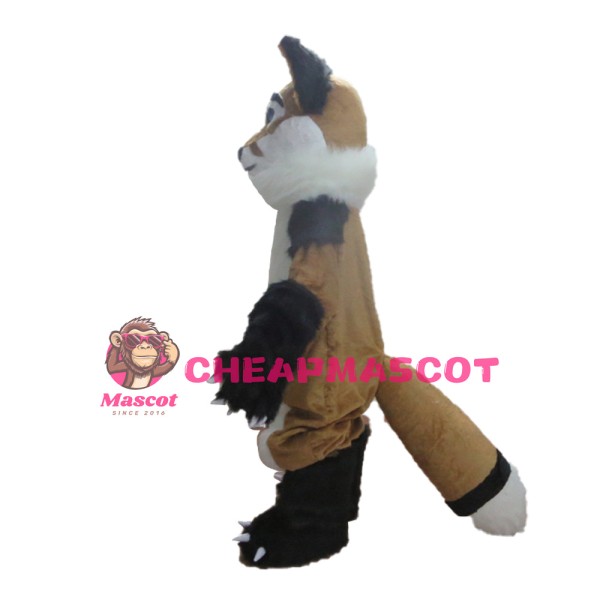 Unisex Furry Brown & White Dog Mascot Costume