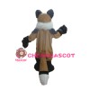 Unisex Furry Brown & White Dog Mascot Costume