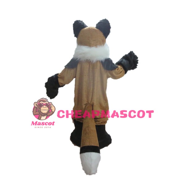 Unisex Furry Brown & White Dog Mascot Costume