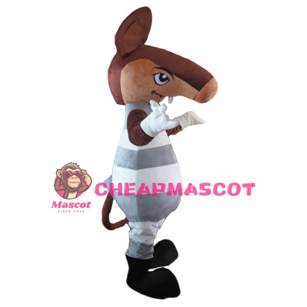 One-eared Groundhog With Grey Set Mascot Costume