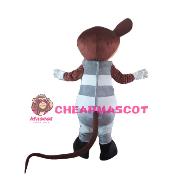One-eared Groundhog With Grey Set Mascot Costume
