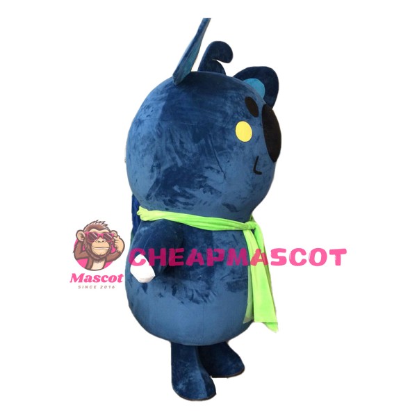 Naughty Grey Blue Koala With Green Tape Mascot Costume