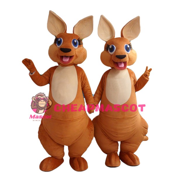 Vibrant Kangaroo Twins Mascot Costume