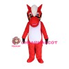 Standing Red & White Horse Mascot Costume
