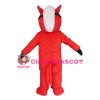 Standing Red & White Horse Mascot Costume