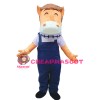 Friendly And Hospitable Horse With Overalls Mascot Costume