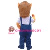Friendly And Hospitable Horse With Overalls Mascot Costume