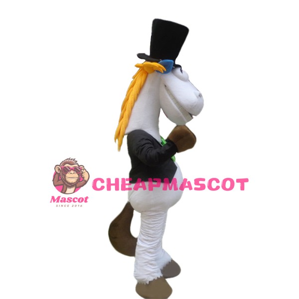 Gentleman Horse With Tuxedo And Bowler Hat Mascot Costume