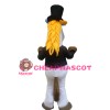 Gentleman Horse With Tuxedo And Bowler Hat Mascot Costume