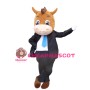 Charming Adult Horse With Suit Mascot Costume