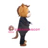 Charming Adult Horse With Suit Mascot Costume