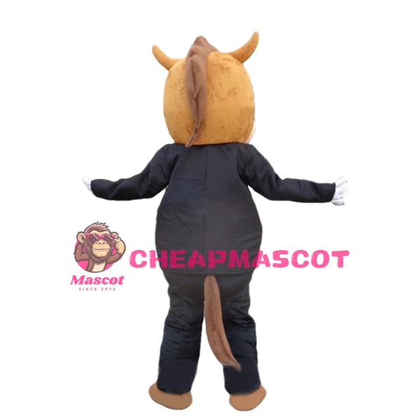Charming Adult Horse With Suit Mascot Costume