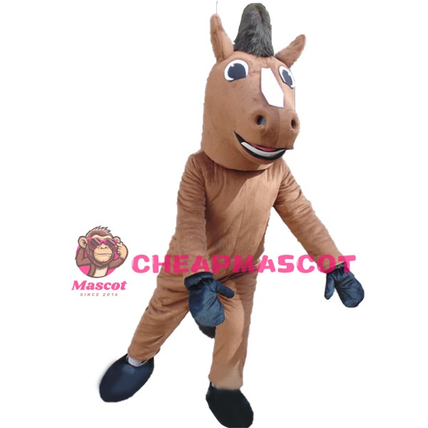 Running Brown Horse Mascot Costume