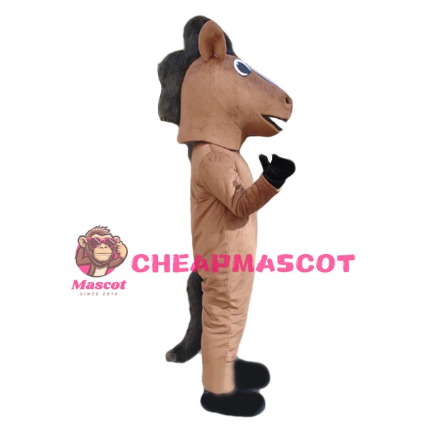 Running Brown Horse Mascot Costume