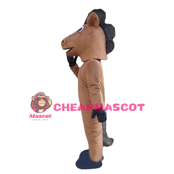 Running Brown Horse Mascot Costume