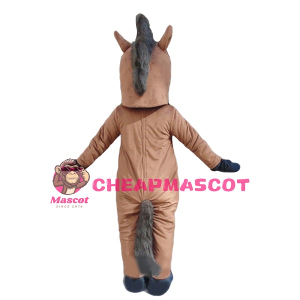 Running Brown Horse Mascot Costume