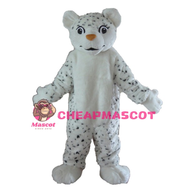Adult Style Walking Design White Leopard Mascot Costume
