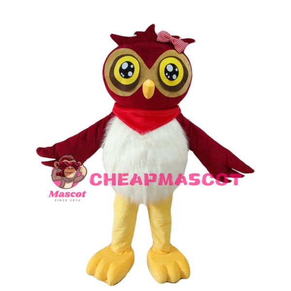 Customized Owl With Pink Bow Mascot Costume