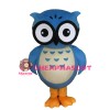 Blue Owl With Glasses Mascot Costume For Annual Celebration