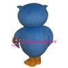 Blue Owl With Glasses Mascot Costume For Annual Celebration