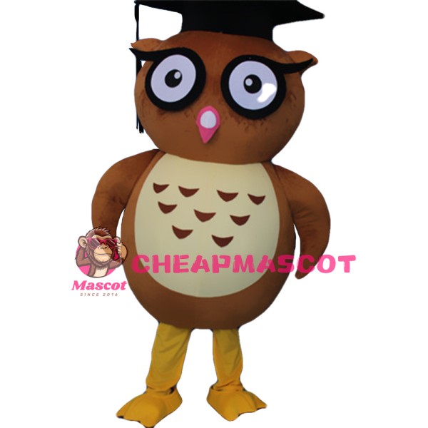 Fashion Design Smart Owl With Bachelor Cap Mascot Costume