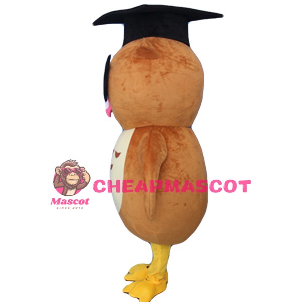 Fashion Design Smart Owl With Bachelor Cap Mascot Costume