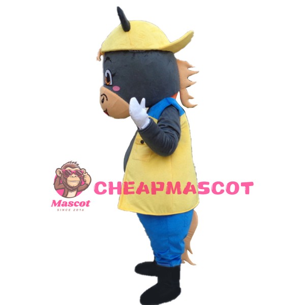 Grey Pony Mascot Costume For Internal Anniversary