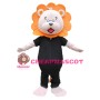Fancy Quality Black Lion With Orange Hair Mascot Costume