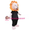Fancy Quality Black Lion With Orange Hair Mascot Costume