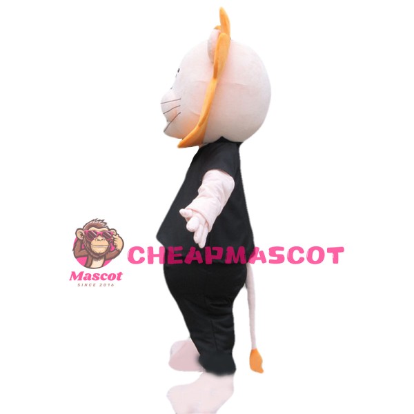 Fancy Quality Black Lion With Orange Hair Mascot Costume