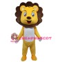 Adult Cartoon Happy Yellow Lion Mascot Costume