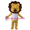 Adult Cartoon Happy Yellow Lion Mascot Costume