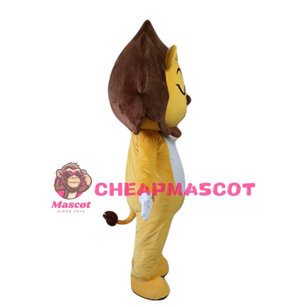 Adult Cartoon Happy Yellow Lion Mascot Costume