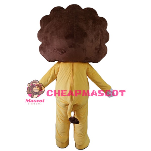 Adult Cartoon Happy Yellow Lion Mascot Costume