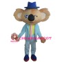 Unisex Cartoon Koala With Sky Blue Suit Mascot Costume
