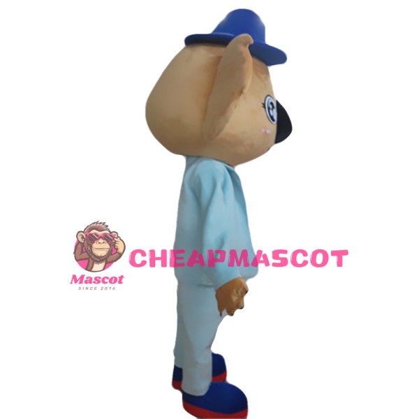 Unisex Cartoon Koala With Sky Blue Suit Mascot Costume