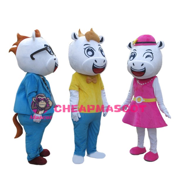 Harmonious Horse Family Mascot Costume