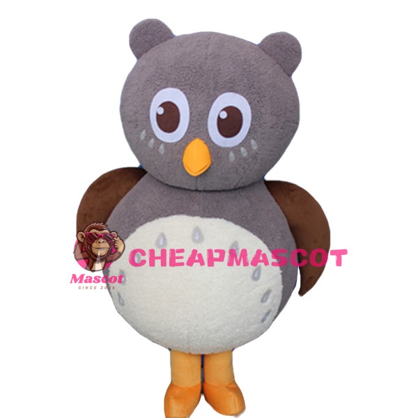 Classic Version Cartoon Grey Owl Mascot Costume