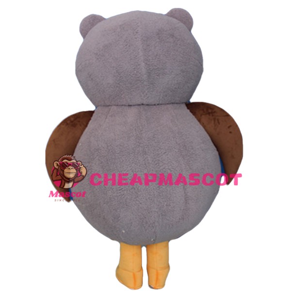 Classic Version Cartoon Grey Owl Mascot Costume