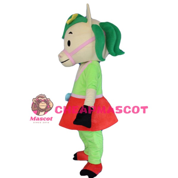 Little Horse With Green Hair Mascot Costume