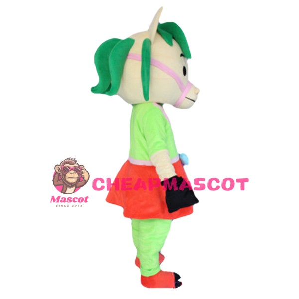 Little Horse With Green Hair Mascot Costume
