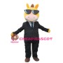 Adult Style Horse In Black Suit And Sunglasses Mascot Costume