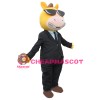Adult Style Horse In Black Suit And Sunglasses Mascot Costume