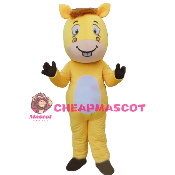 Hot Interesting Cartoon Yellow Horse Mascot Costume